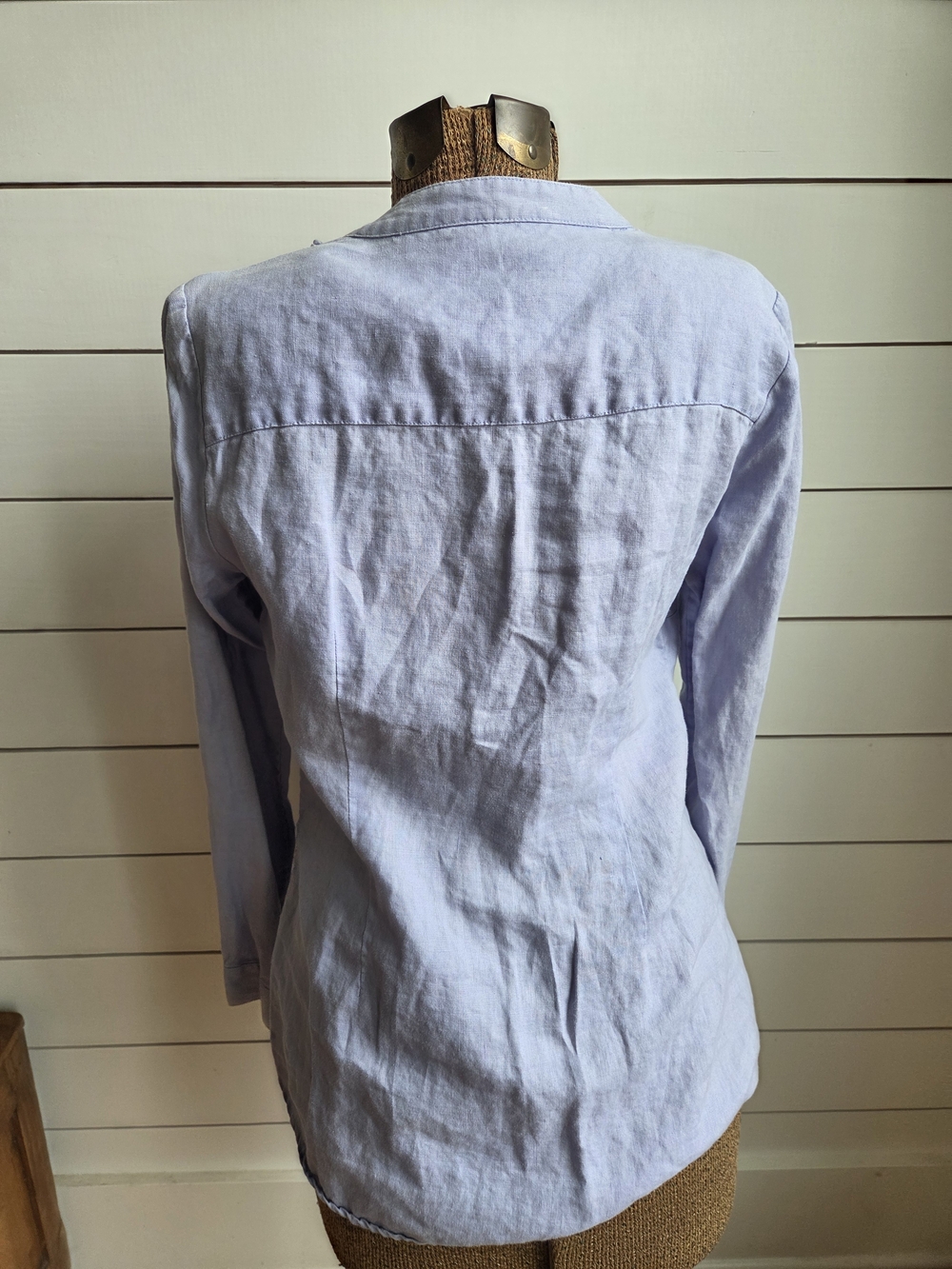 Boden Linen RuffledButton-Down Blouse - Picture 4 of 9